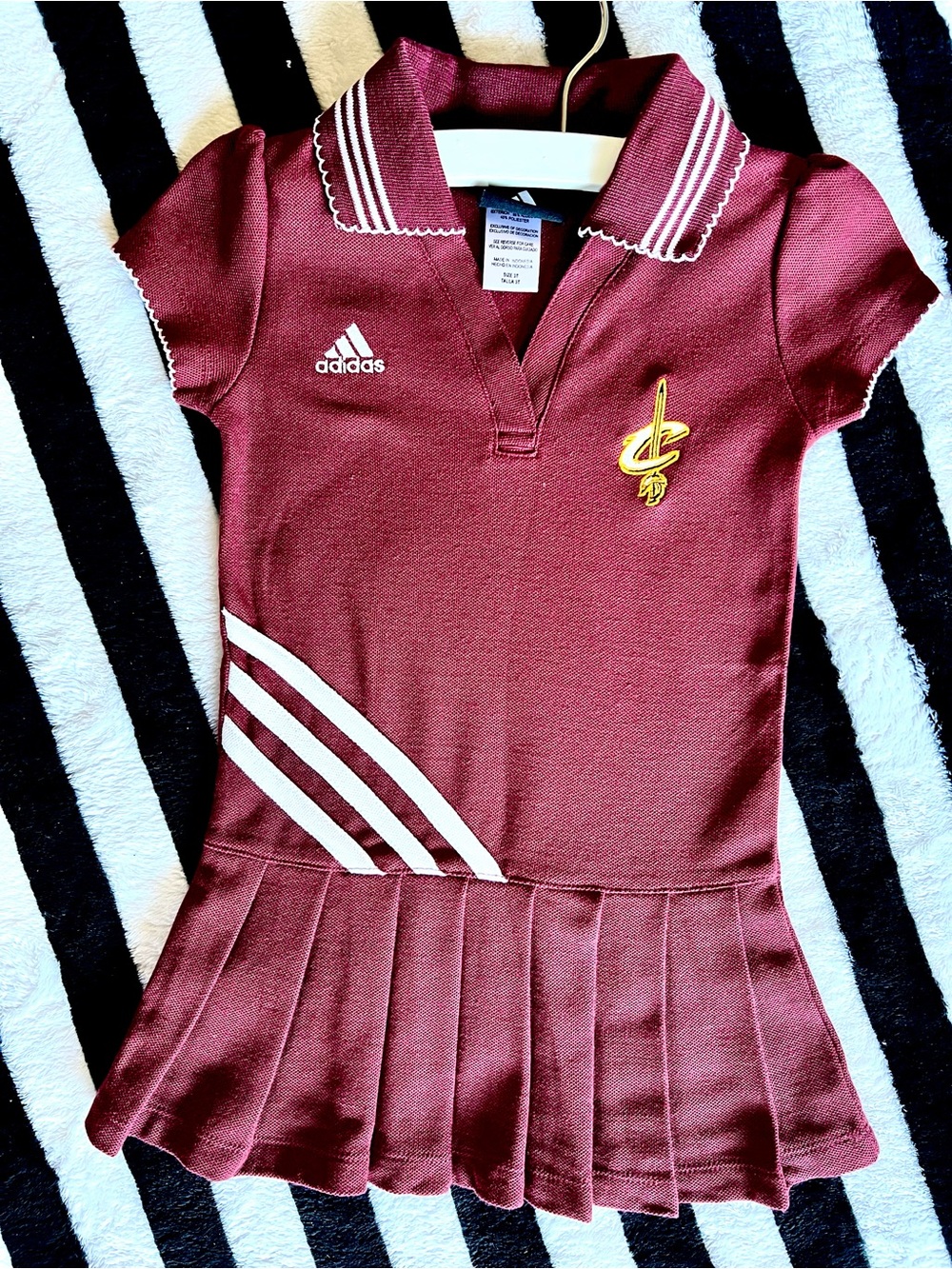 adidas Maroon Polo Tennis Dress with Yellow Accent